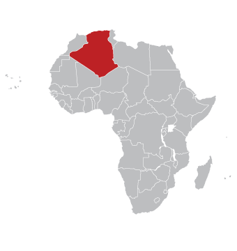 Algeria on Africa map